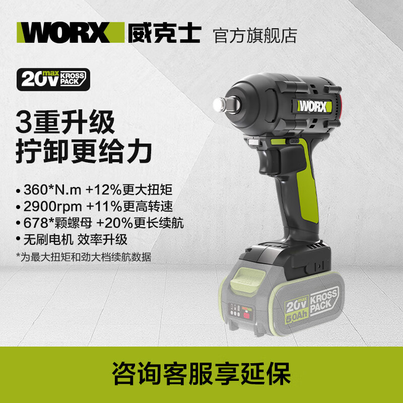 WIX 20V llave eléctrica sin escobillas WU289 gran torsión llave de impacto herramienta eléctrica recargable WU2