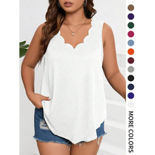 K 37120 Plus Size V-neck Tank Tops ���� V �����䱳�Ŀ羳