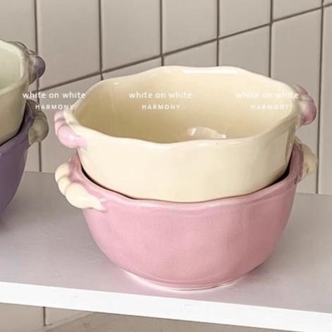超可愛い～insガールセラミッククリーム釉下色丼寮女子家庭用食器高価値|undefined