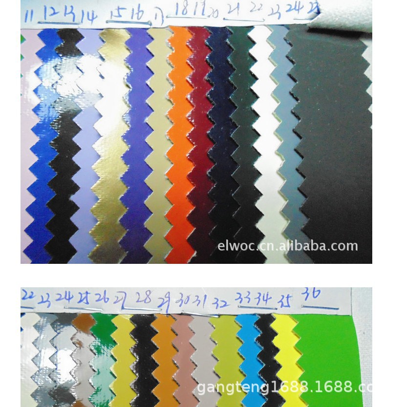 厚度0.7毫米 镜面pu皮革 起毛底 刷毛底pu 光滑布底 漆皮平滑5366