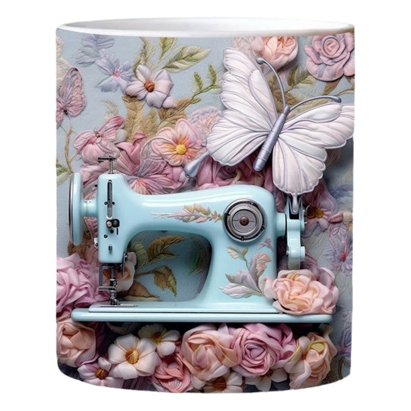 Nueva taza pintada de costura 3D de cerámica transfronteriza creativa taza espacial 3D regalo de Navidad