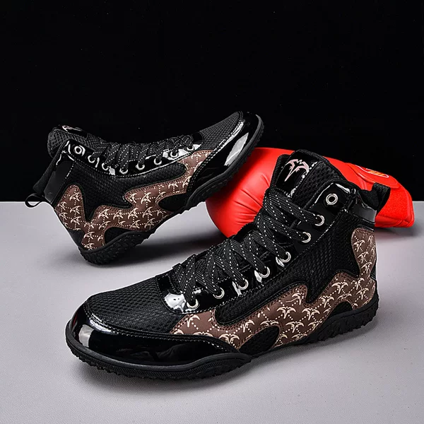 Professional Boxing Shoes, Sanda Fighting Shoes, Non-Slip and Wear-Resistant Martial Arts Training Boxing Shoes, Taekwondo Muay Thai Men's Fighting Shoes