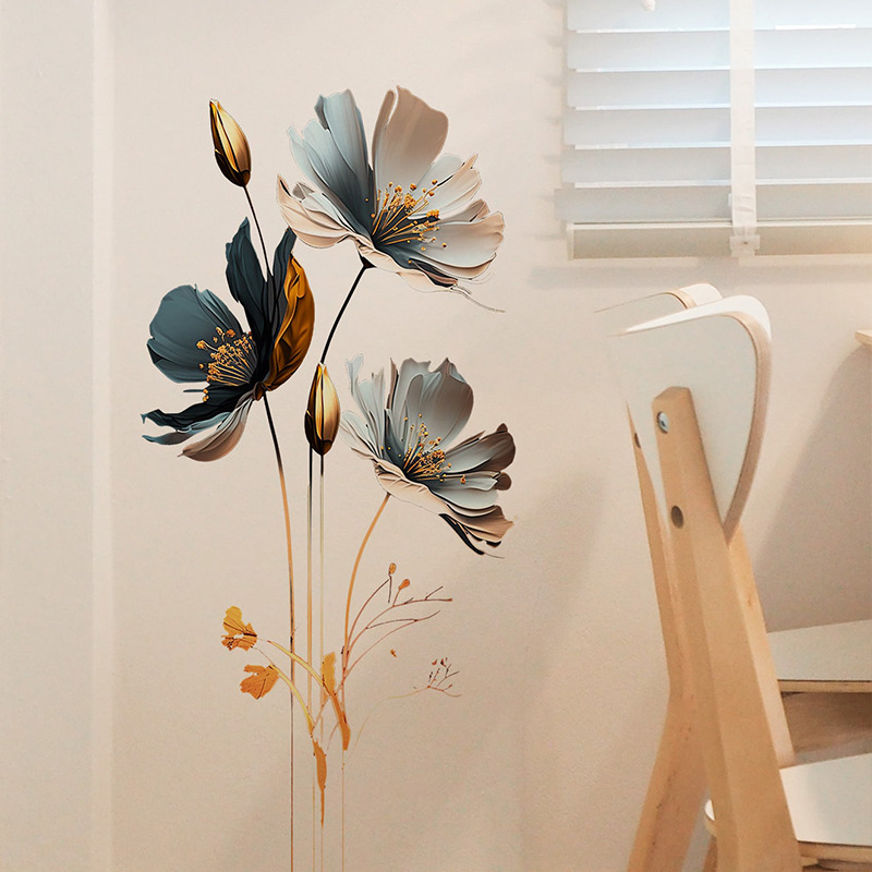 Foreign Trade 3D Relief Texture Flower Children's Bedroom Home Decor Wall Stickers Self-Adhesive Wholesale_voghion.com