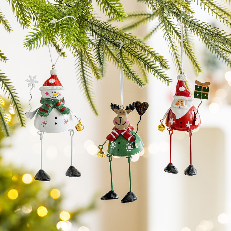 国境を越えた売れ筋のクリスマスアイアンアート老人雪だるまヘラジカ吊りペンダントデスクトップウィンドウ装飾品クリスマスツリー吊り装飾品|undefined
