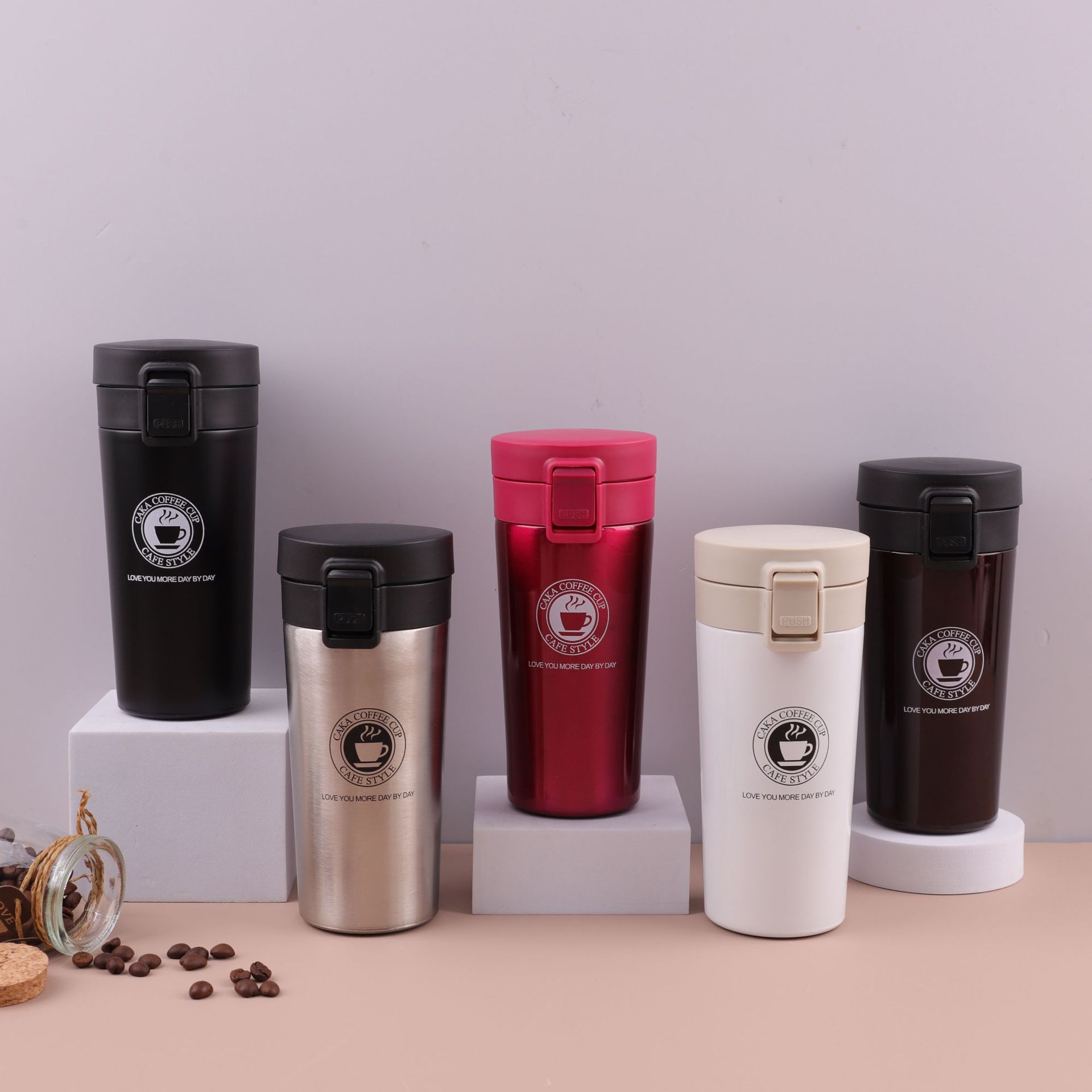 Sudeste asiático fuente transfronteriza fabricantes doble aislamiento moda negocio regalo taza americana rebote cubierta taza de café al por mayor