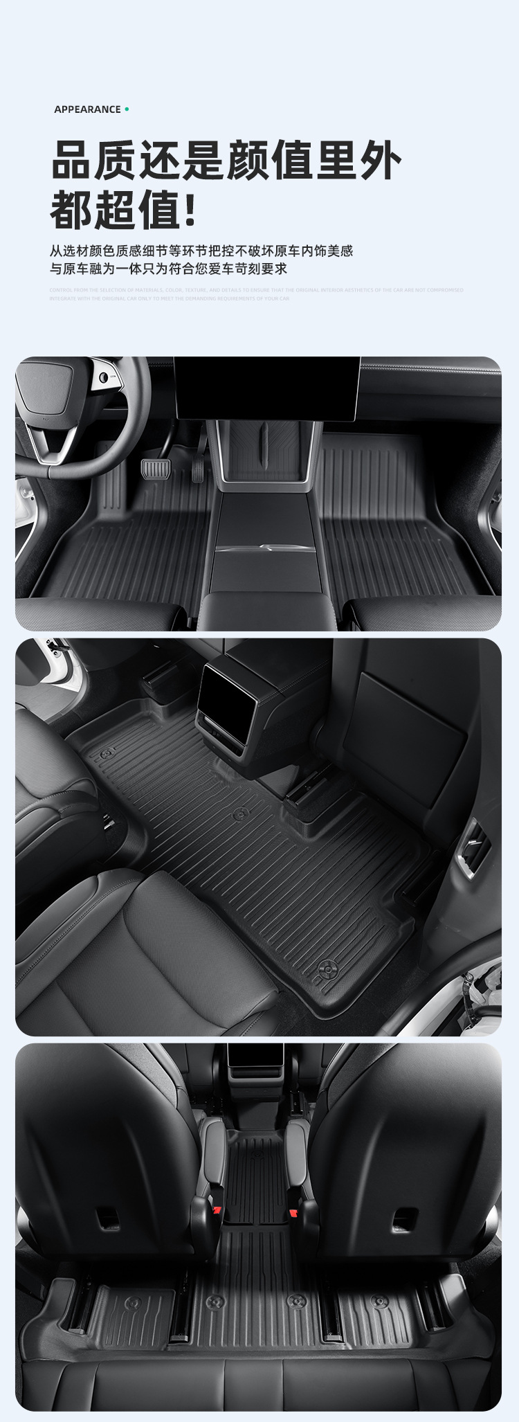 Suitable for 25 Tesla Model Yl Car Floor Mats, Stain-Resistant and Waterproof Special Car Floor Mats, Tpe Floor Mats