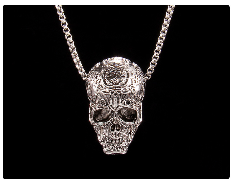 Fashion Skull Stainless Steel Three-dimensional Necklace 1 Piece