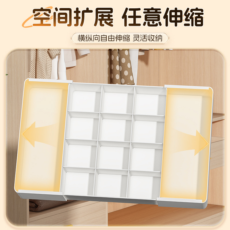 Underwear Storage Box, Home Organization Tool, Divider Organizer, Tidy Compartmentalized Socks Storage Box for Wardrobe Drawers