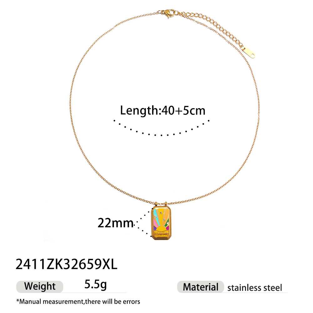 Collar de acero inoxidable TENA Europa y América lujo ligero nicho de moda accesorios versátiles colgante solar cadenas de clavículas ventas calientes transfronterizas