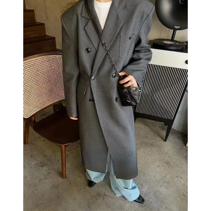 Dongdaemun Internet Celebrity Small Suit Jacket for Women 2025 Autumn and Winter New Korean Style Loose Double-Breasted Mid-Length Suit Trendy Dongdaemun Internet Celebrity Small Suit Jacket for Women 2025 Autumn and Winter New Korean Style Loose Double-Breasted Mid-Length Suit Trendy