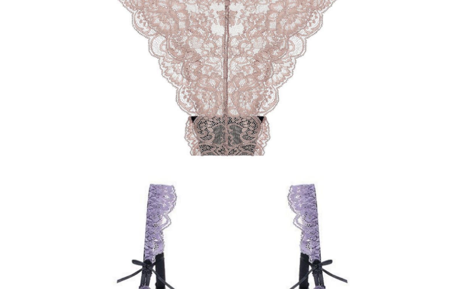 Women's Lace Bra & Brief Set For Sexy Gathering Support_voghion.com