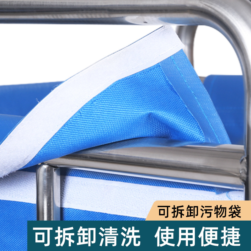 Coche de tres capas de cuidado matutino de acero inoxidable engrosado coche de suciedad cama impermeable barrido edredón ropa coche de suciedad Coche de hospital de cuidado matutino