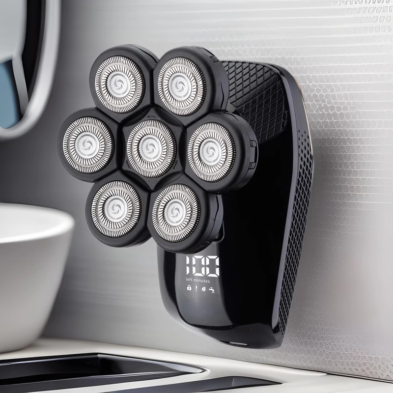 New Digital Display Seven-Blade Electric Shaver Bald Hair Clipper Rechargeable Five-In-One Washable Shaver Wholesale