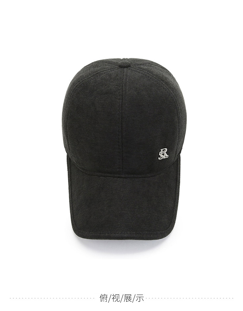 Trendy Men's Woolen Baseball Cap With Ear Flaps And Plush Lining_voghion.com
