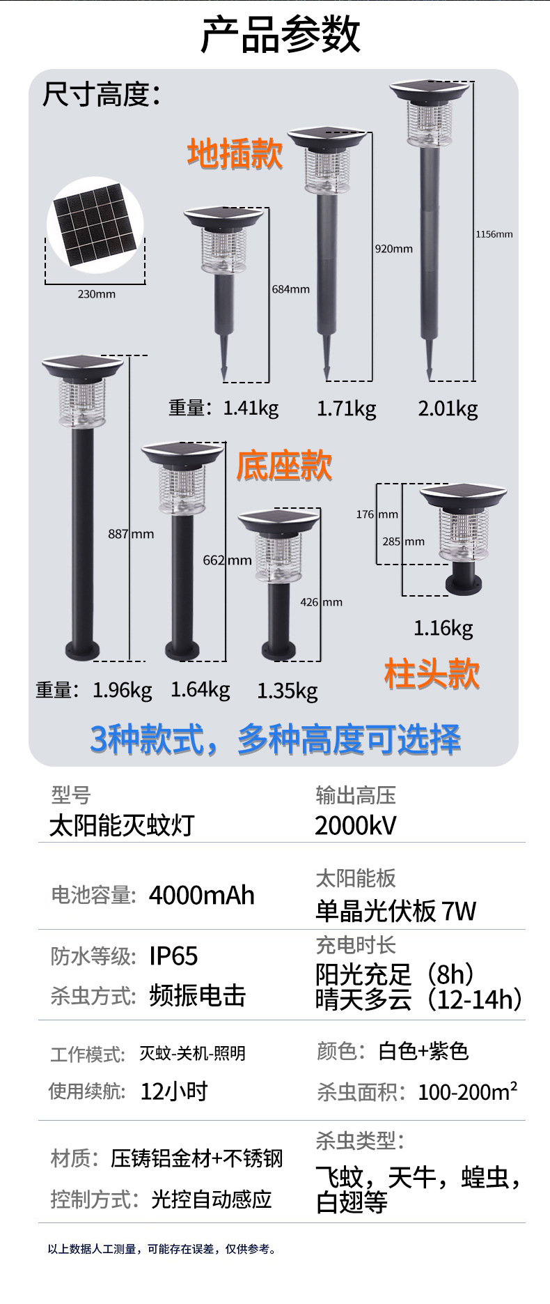 太阳能灭蚊灯户外庭院花园杀蚊器电击式灭蚊灯家用 灭蚊器 批发详情13