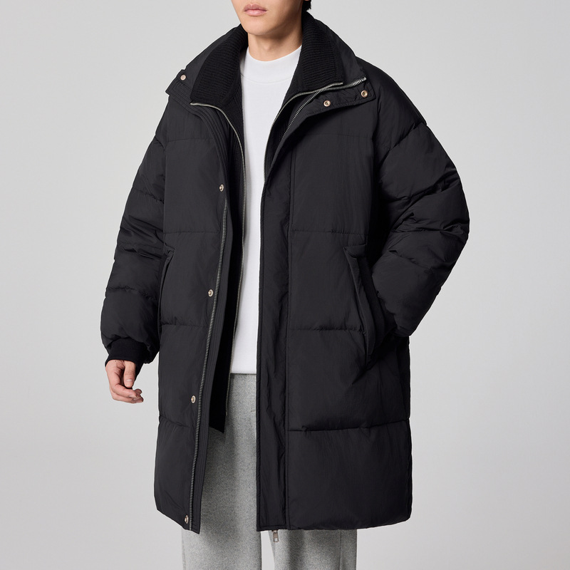 墨麦客の紳士服の偽の2つのつなぎ合わせのダウンジャケットの男性の2024冬の項の中の長いタイプの男性のダウンジャケットの88719