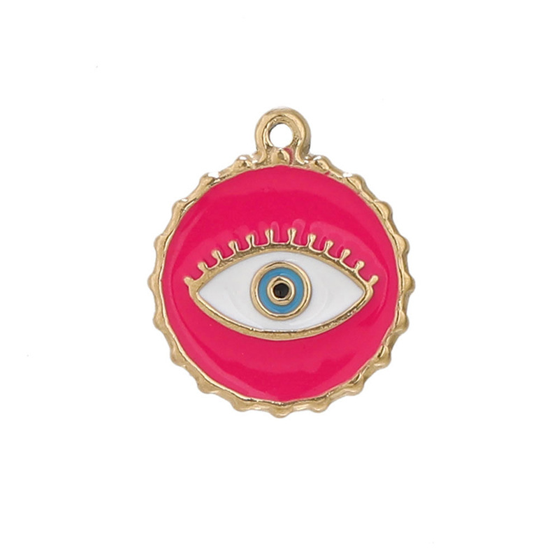 Enamel Design 4 PCS/Package 22*24MM 304 Stainless Steel Devil's Eye Pendant