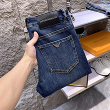 2025秋冬新款高端轻奢欧货牛仔裤男士修身直筒弹力休闲裤青年男裤