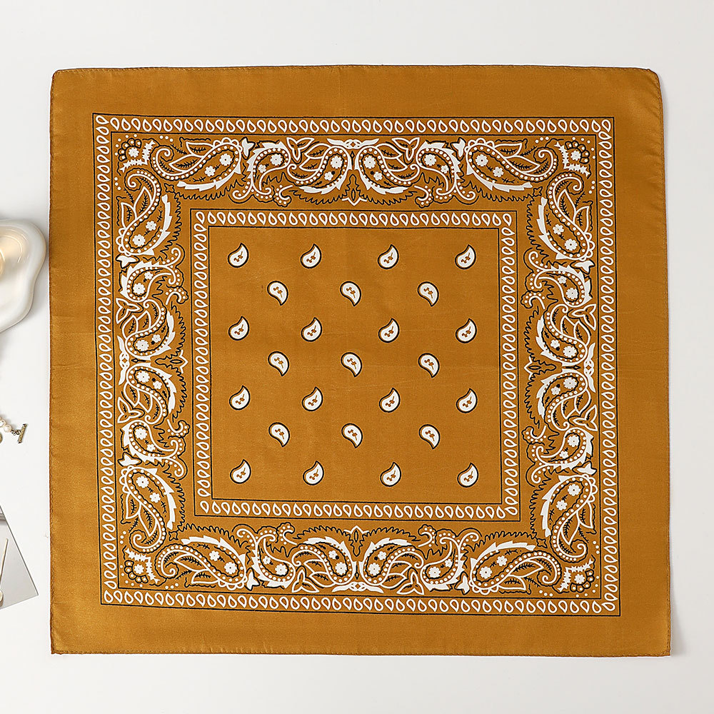 Bandana Cuadrada de Estampado Paisley 53cm de Poliéster para Deportes y Hip Hop