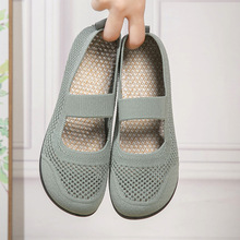 老北京布鞋女夏季新款透气凉鞋软底妈妈鞋镂空飞织中老年女鞋代发