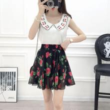 小碎花半身裙女2024夏季新款大码A字裙裤高腰韩版印花雪纺短裙子