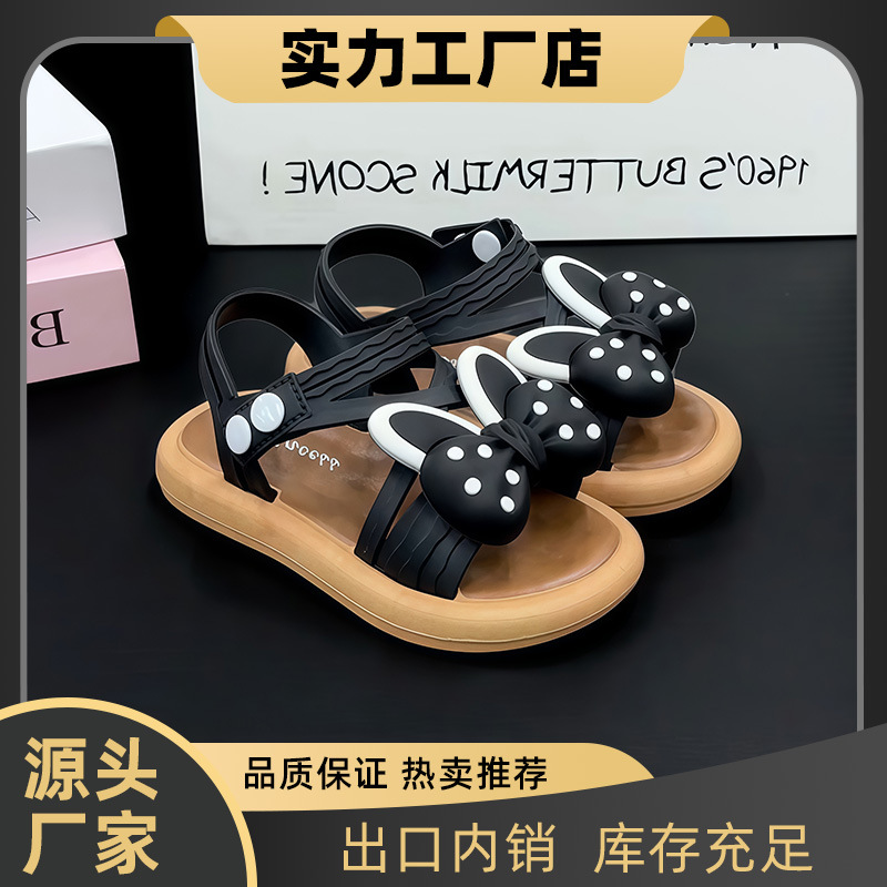 Sandalias de niñas antideslizantes de verano para niñas pequeñas y medianas fabricantes de niños grandes suministro al por mayor frío comercio exterior e-commerce fondo suave