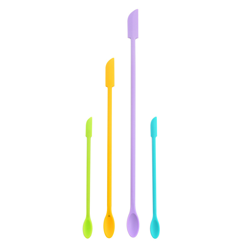 Nuevos cosméticos primicia productos de cuidado de la piel mini silicona de doble cabeza pequeña punta raspador mantequilla mermelada raspador conjunto de 3 piezas