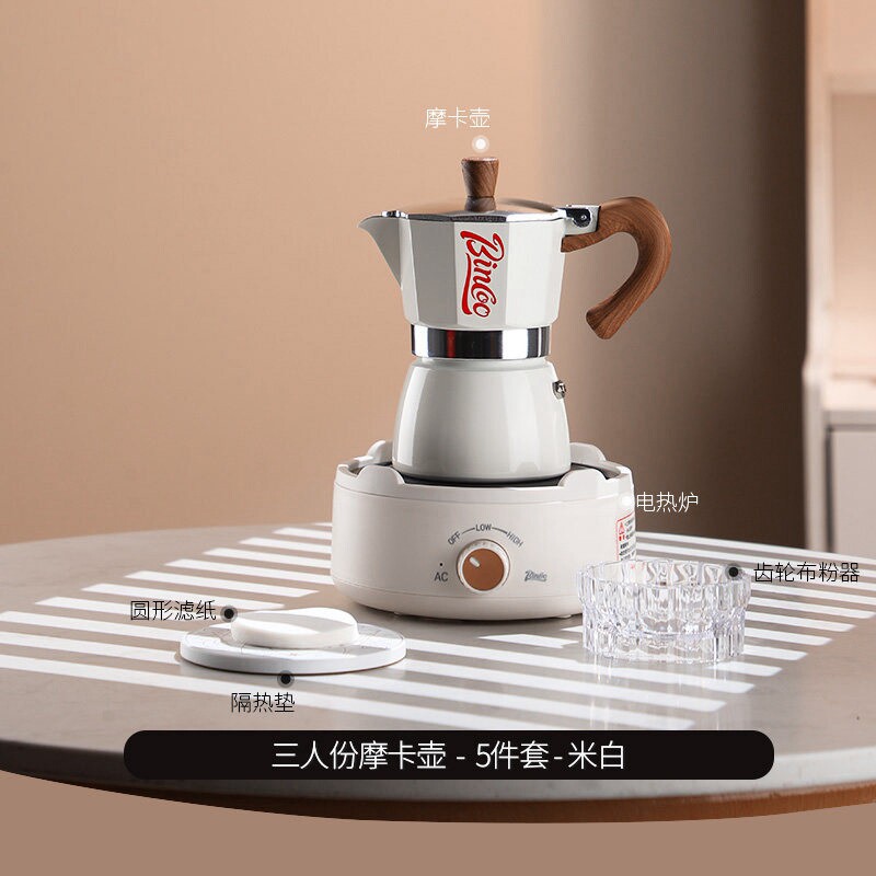 Cafetera Moka Italiana Doméstica de Aleación de Aluminio para Uso Doméstico