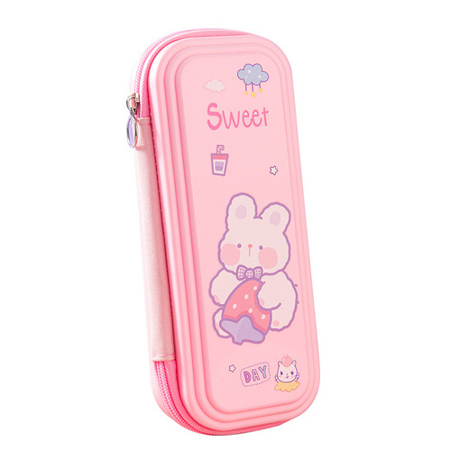 Children's Cartoon Stationery Box Wholesale Large Capacity Waterproof Pencil Bag Multifunctional Primary School Student Double-layer Plastic Pencil Box