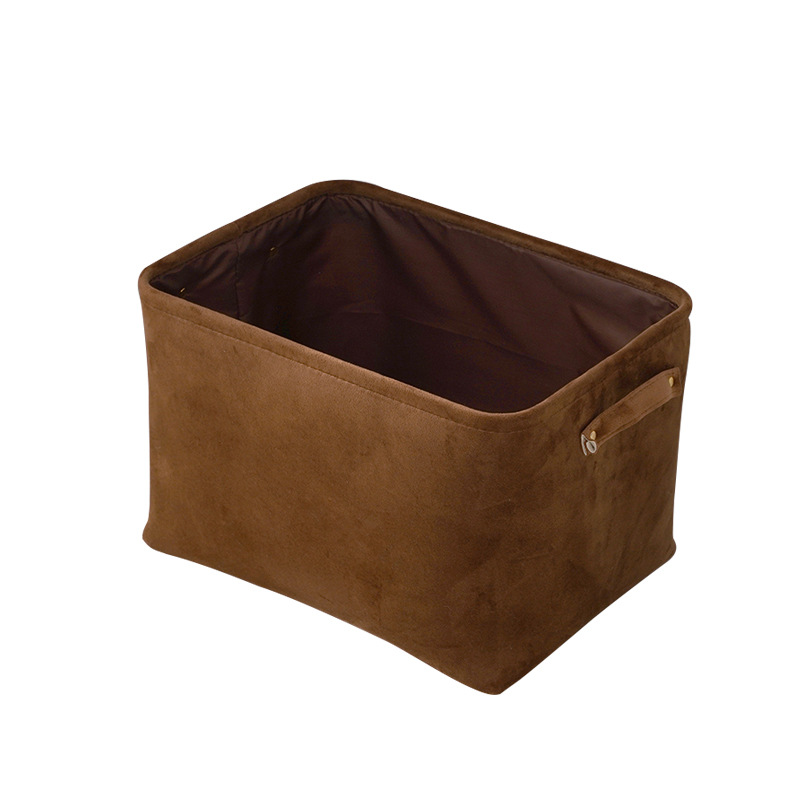 收納筐荷蘭絨 首飾零食存放盒帶把手 廠家批發(fā)大小號收納筐