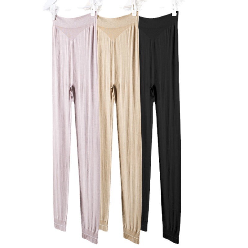 [Personalizada] leggings de mujeres otoño y invierno calentamiento sin costuras cómodo de alta elasticidad para elevar las caderas de las mujeres calentamiento de color sólido