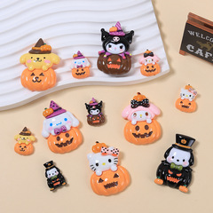 樹脂部品アニメ手作りdiyクリームゴムアクセサリーヘアピン穴靴バックル大トランペットハロウィーン動物