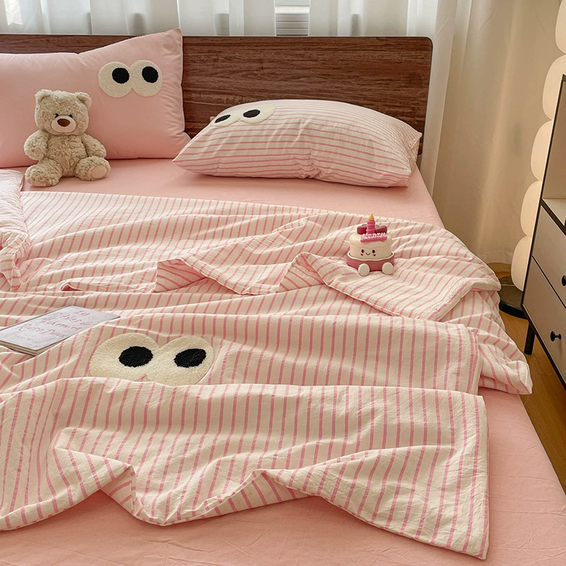 Ins корейское полотенце с большими глазами, вышитое мягкое восковое летнее одеяло, нежное для сна, простое одеяло с кондиционером, летнее прохладное одеяло, комплект постельного белья