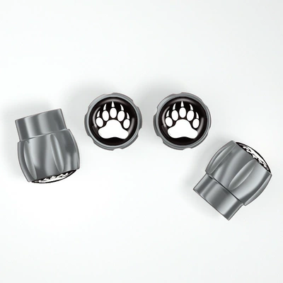 Other Automotive Exterior Supplies, Aluminum Alloy Car Tire Bear - gray-metal-a-set-of-4-white-bear-claws