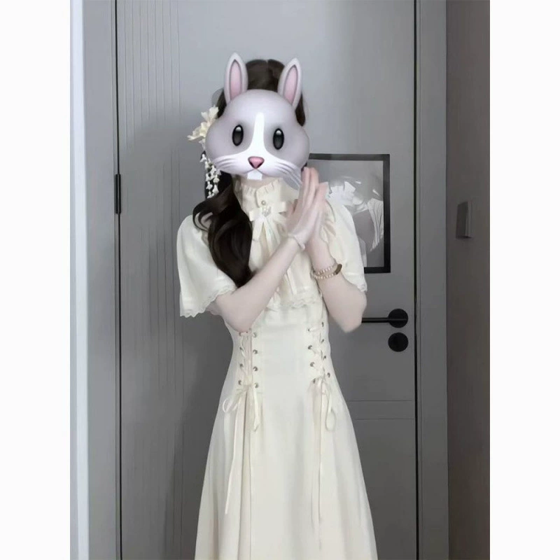 Дневной летний дизайн в японском стиле, элегантное и прозрачное женственное кружевное платье с талией