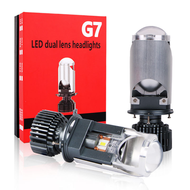 H4 LED avtomobil far lampası, iki rejimli linza, yüksək və aşağı işıq