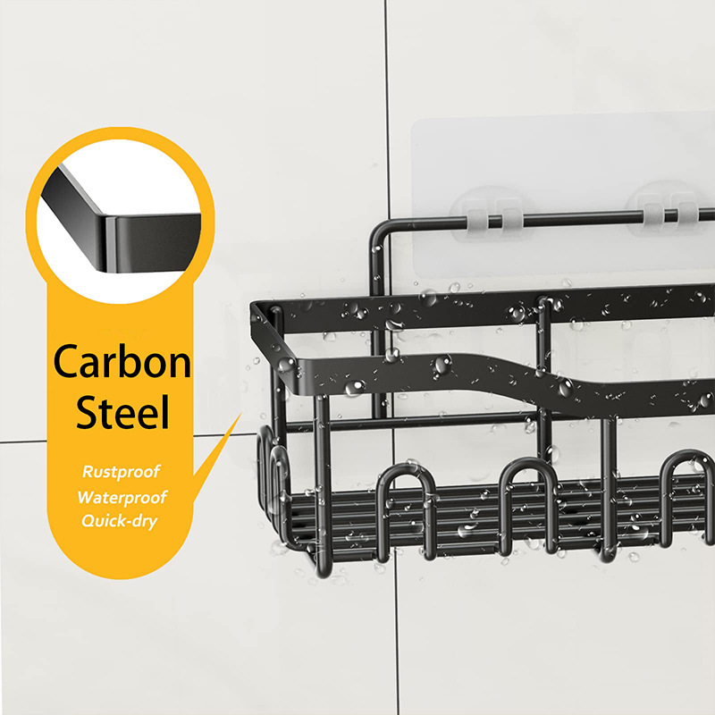 Rack de baño montado en la pared a prueba de polvo para inodoro sin perforación para almacenar artículos de higiene rack de almacenamiento rack de ducha montado en la pared a prueba de óxido