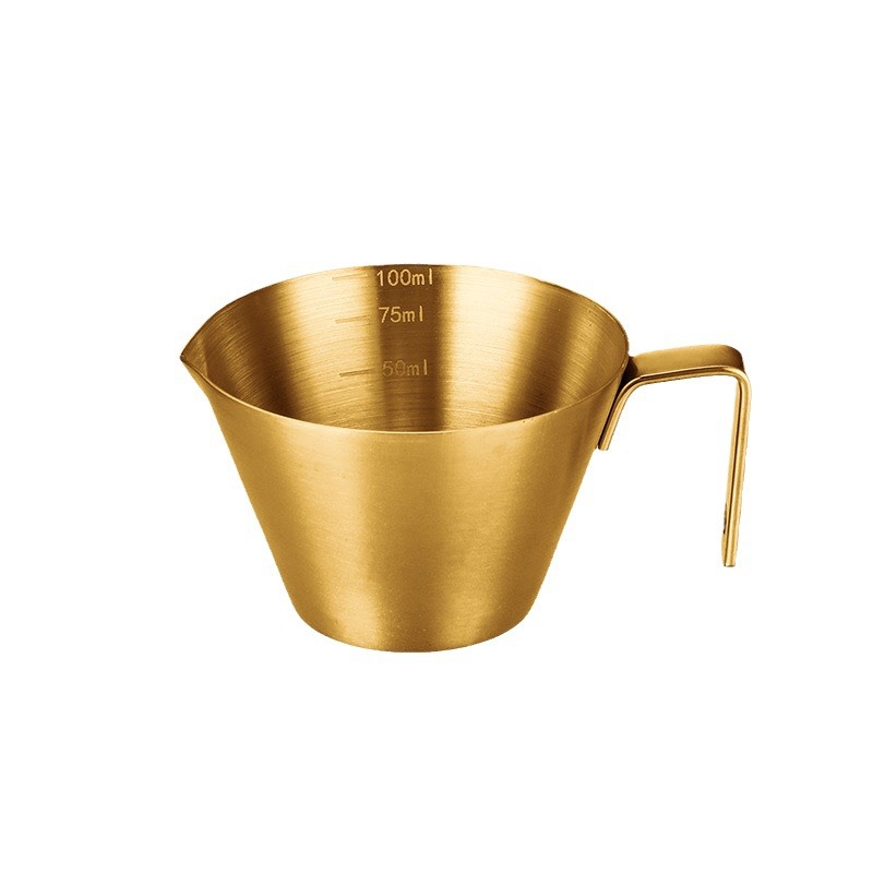 Taza de extracción de café de acero inoxidable 304 transfronteriza con escala Taza de espresso italiana Taza de onza de 100ml