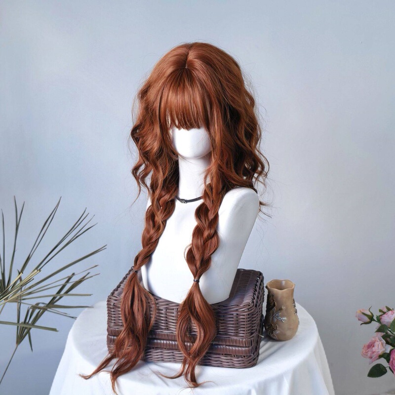 【Bounty Hunter】Madoka-style wig for women with double braids, long curly hair, egg-shaped curls, and a full head cover 【Bounty Hunter】Madoka-style wig for women with double braids, long curly hair, egg-shaped curls, and a full head cover