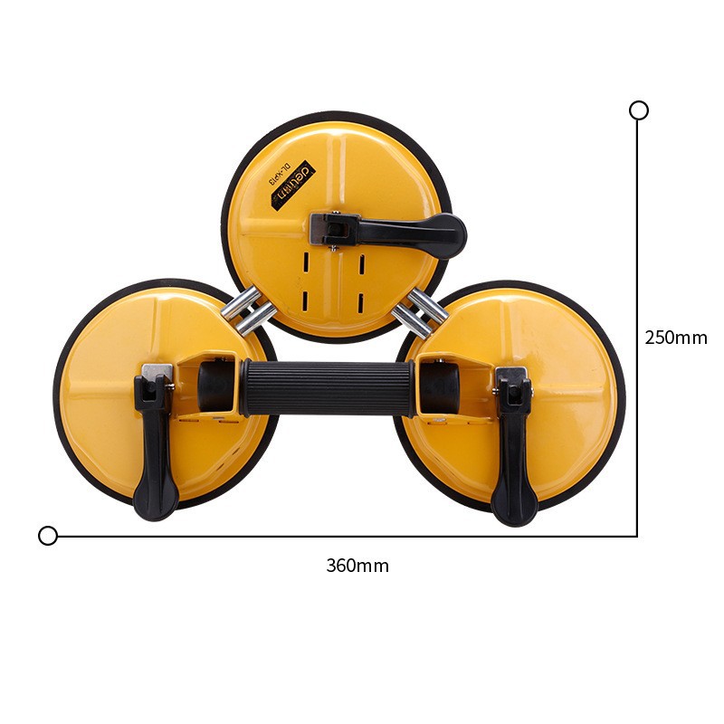 得力重型玻璃吸盘可调节活动头三爪吸盘加厚橡胶吸盘总吸力225kg