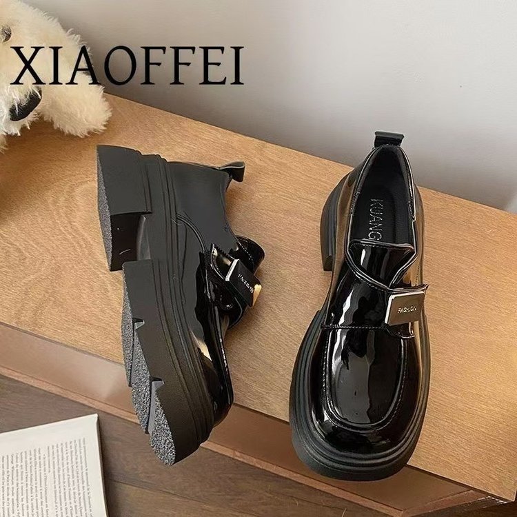 College style versatile zapatos de cuero para mujeres 2025 primavera nuevos zapatos de trabajo Lefour Mary Jane English style zapatos de sola gruesa