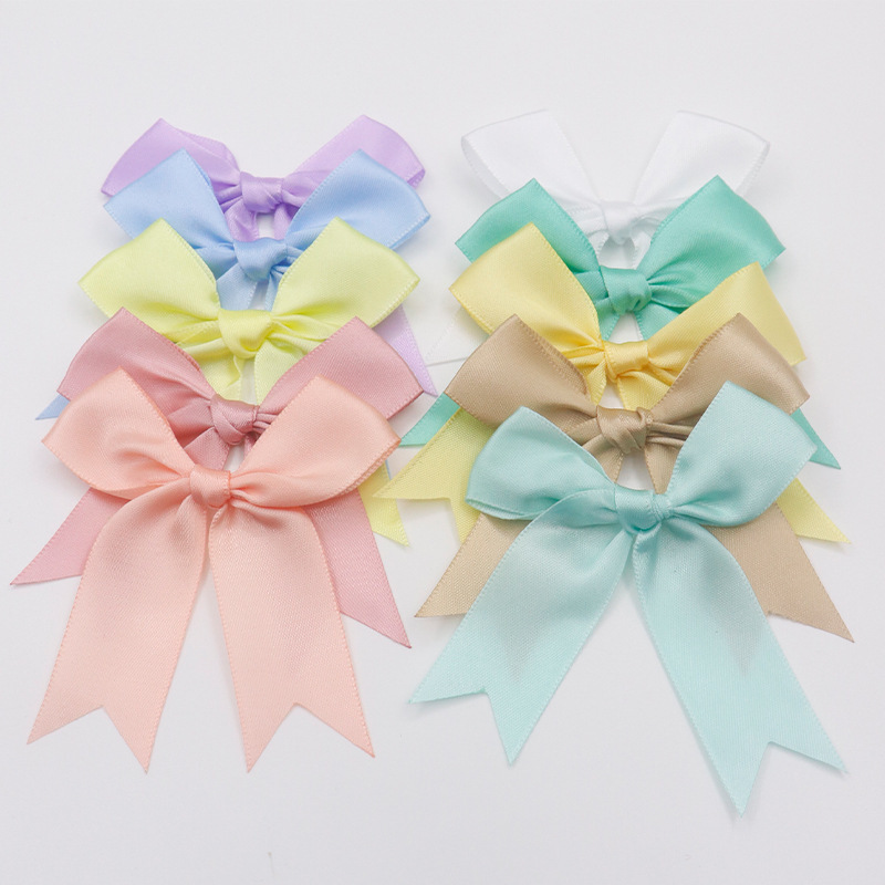 In-Stock 2.5cm Polyester Swallowtail Bow Finished Product Gift Packaging Accessories Ribbon Cake DIY Decorations