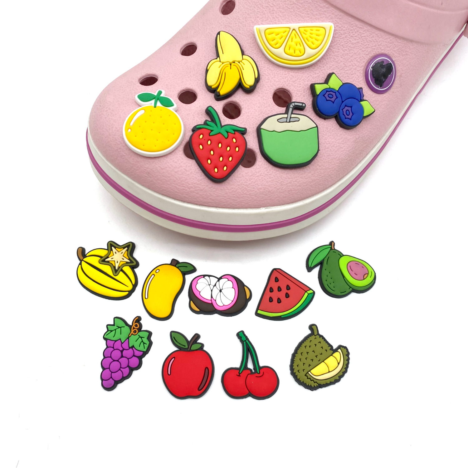 PVC self-adhesive Material Fruit Shoe Accessories PVC Self-adhesive All Seasons Shoe Buckle