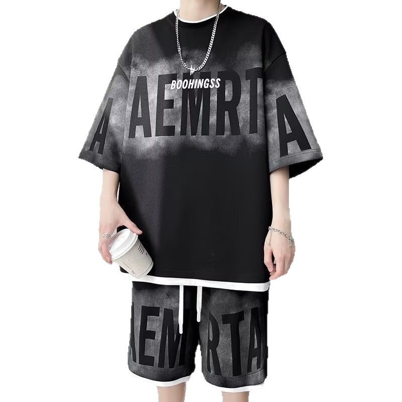 Camisa menos ropa verano nueva camiseta deportiva casual jersey de baloncesto pantalones cortos casuales estilo Hong Kong pareja tendencia traje de dos piezas