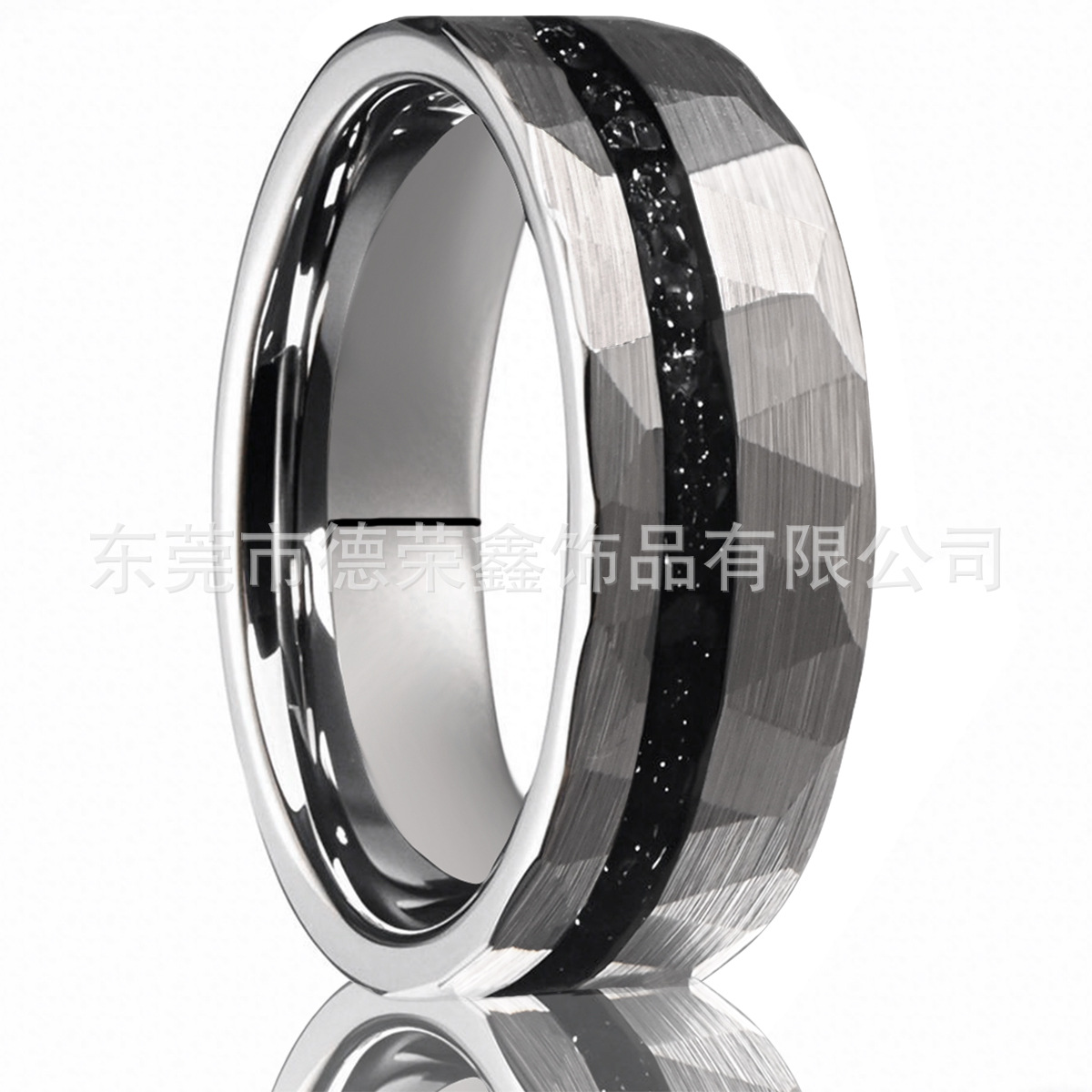 Cross-Border Hot-Selling Spot Tungsten Steel Ring, 8mm Wide Men's Tungsten Steel Ring, One-Piece Drop Shipping Wear-Resistant