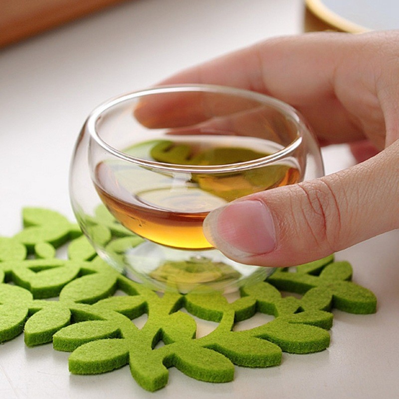 En stock taza de té de doble capa juego de té de Kung Fu Taza de vidrio de borosilicato de doble capa anti-escaldado aislamiento taza de té al por mayor