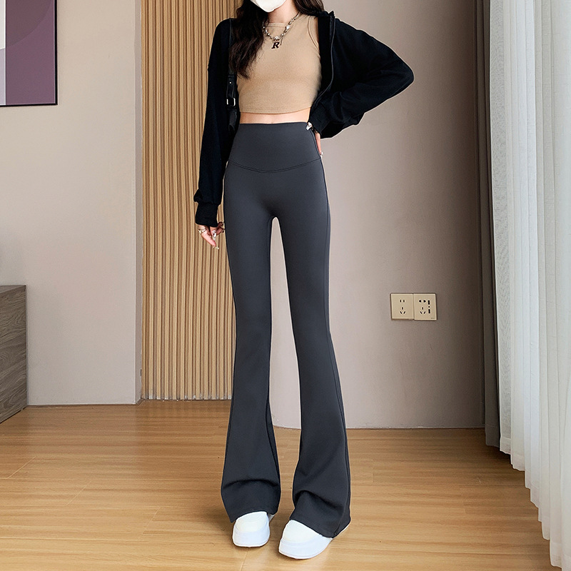 Pantalones acampanados con forro polar para otoño e invierno, gruesos y moldeadores, ideales para actividades al aire libre, pantalones térmicos de yoga Shark para mujer, pantalones de compresión para vuelo.
