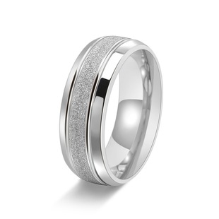 �W���䓝L����ɰ��Ů�߼��н�ָ 8MM���满С��ĥɰ18K��ɫָ�h