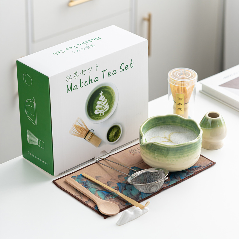跨境专供茶筅抹茶刷百本立茶筅立组合宋代点茶打茶器具工具套装|undefined