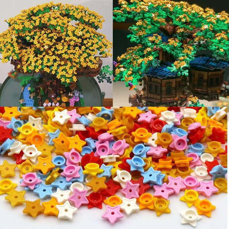 11609 Building Blocks Accessories Tree House Scene Transformation Castle Decoration Pentagonal Stars Plant Moc Assembled Pieces